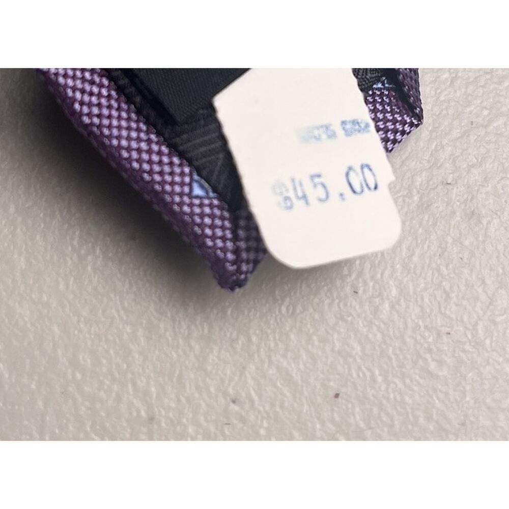 Bruno Piattelli Silk Tie Italy Purple Geometric Print Hand Made Classic 50" NWT - Picture 12 of 13